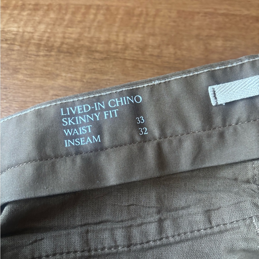 Banana Republic Lived-In Chino Skinny Fit Pants - Tan